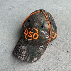 Camouflage Baseball Cap with Orange Accents